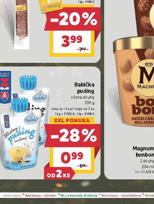 Babička puding rôzne druhy