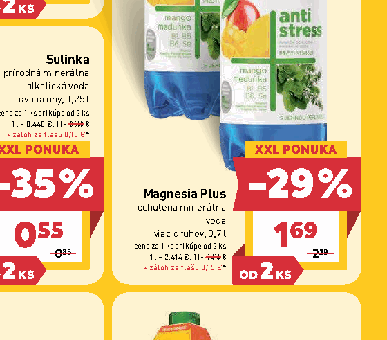 Magnesia Plus ochutená minerálna voda viac druhov, 0,7 l