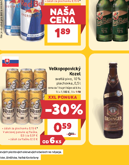 Velkopopovický Kozel svetlé pivo, 10 % plechovka, 0,5 l