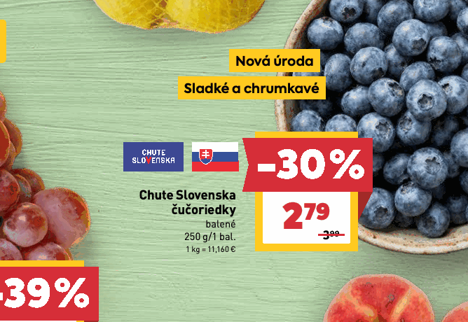Chute Slovenska čučoriedky balené