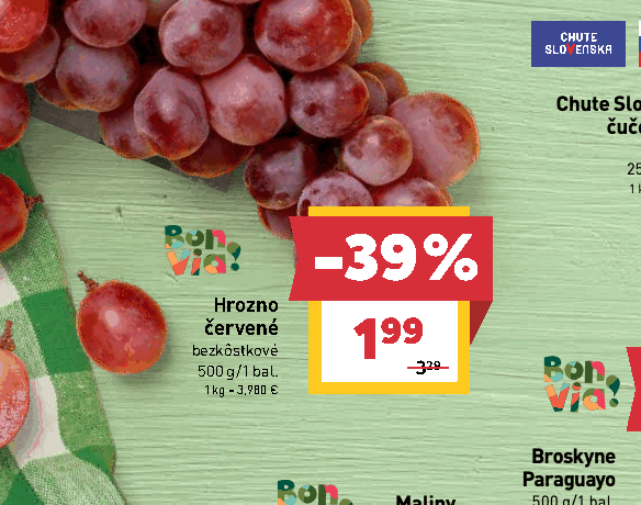Hrozno červené bezkôstkové