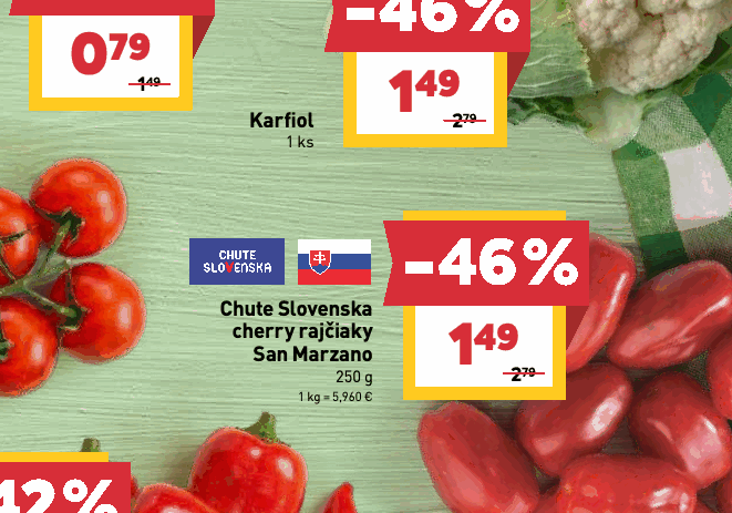 Chute Slovenska cherry rajčiaky San Marzano
