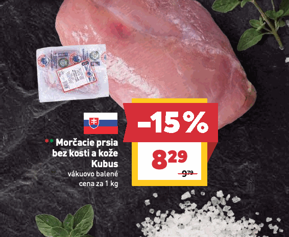 Morčacie prsia bez kosti a kože Kubus vákuovo balené
