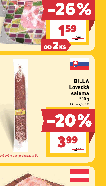 BILLA Lovecká saláma