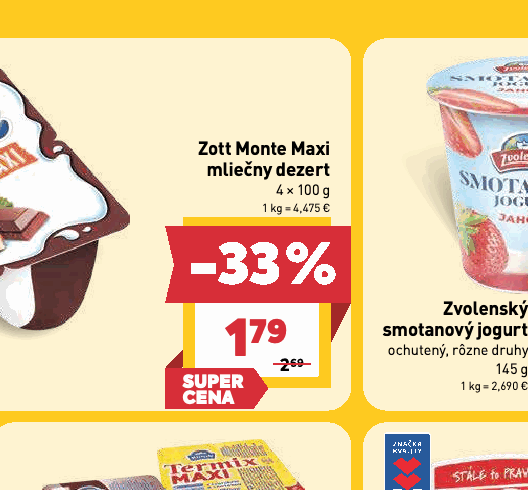 Zott Monte Maxi mliečny dezert