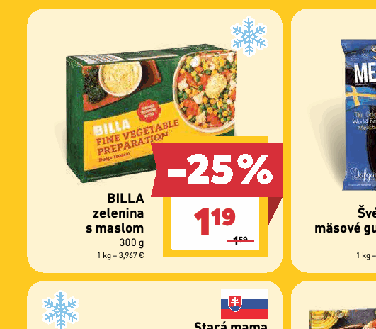 BILLA zelenina s maslom