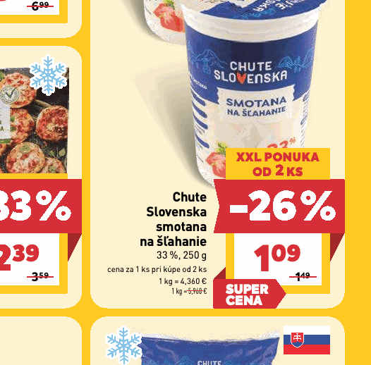 Chute Slovenska smotana na šľahanie