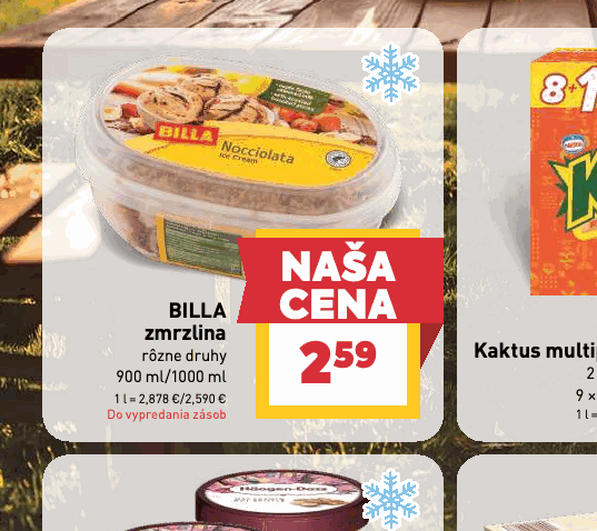 BILLA zmrzlina rôzne druhy