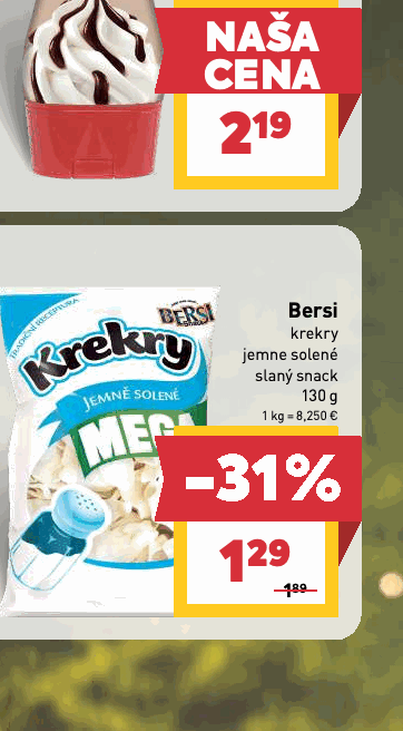 Bersi krekry jemne solené slaný snack