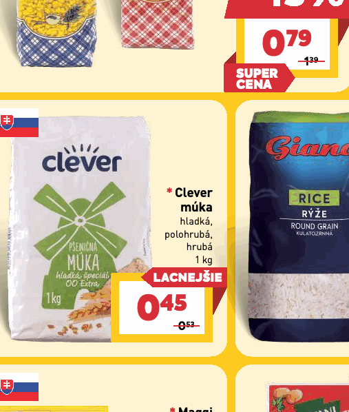Clever múka hladká, polohrubá, hrubá