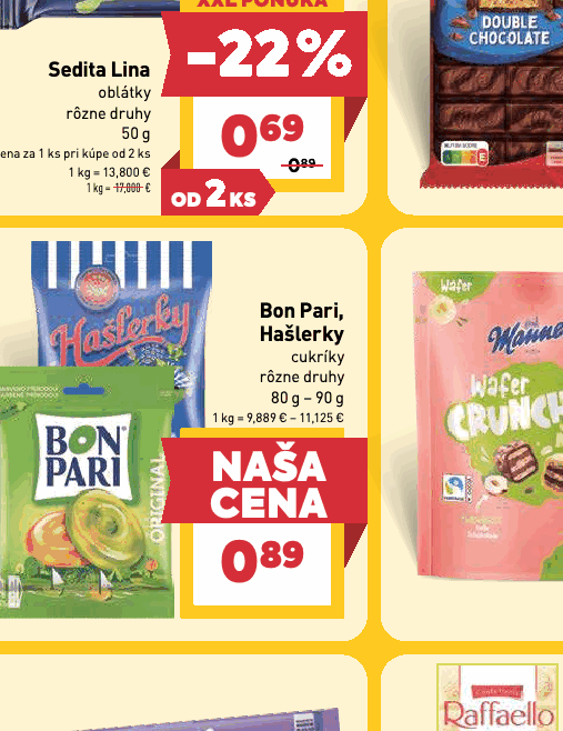 Bon Pari, Hašlerky cukríky rôzne druhy