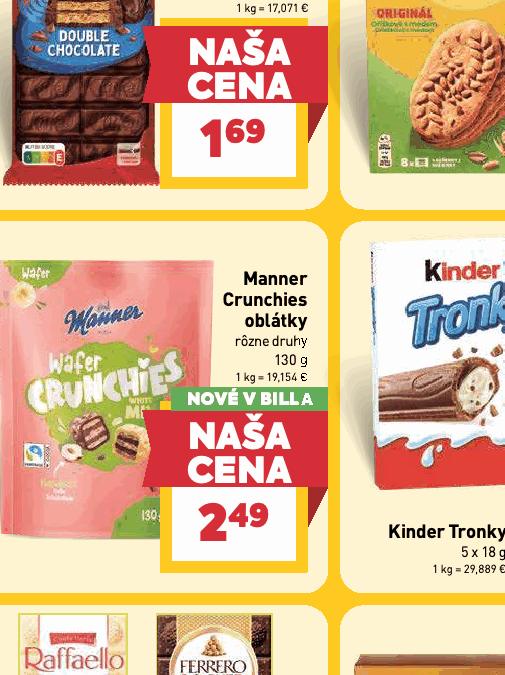 Manner Crunchies oblátky rôzne druhy