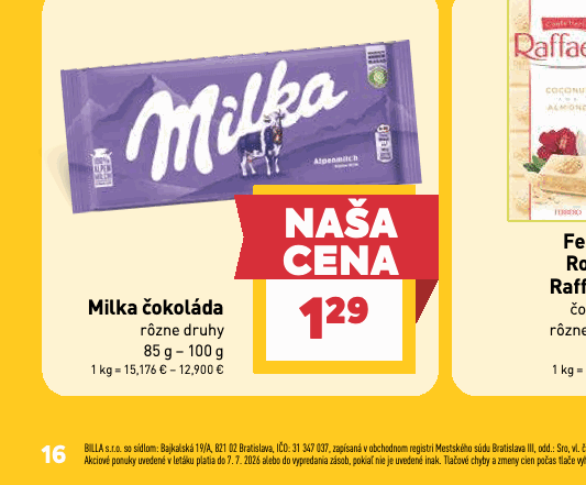 Milka čokoláda rôzne druhy