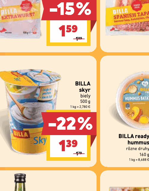 BILLA skyr biely