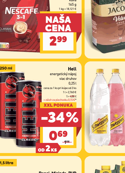 Hell energetický nápoj viac druhov