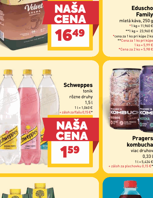 Schweppes tonik rôzne druhy