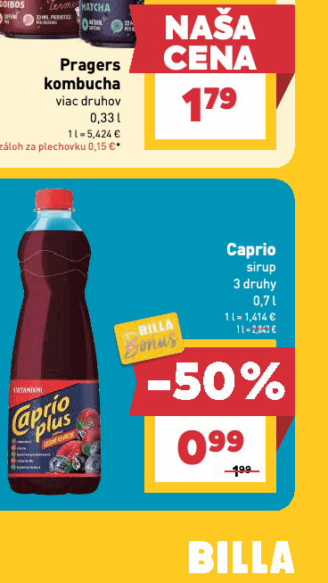 Caprio sirup 3 druhy