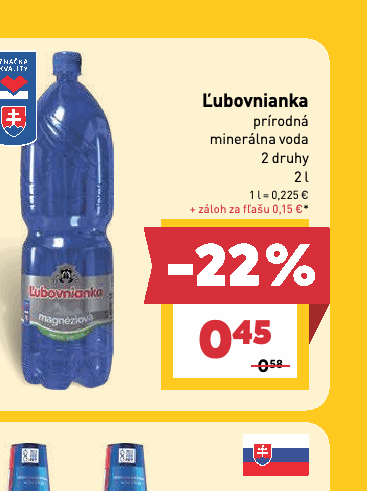 Ľubovnianka prírodná minerálna voda 2 druhy