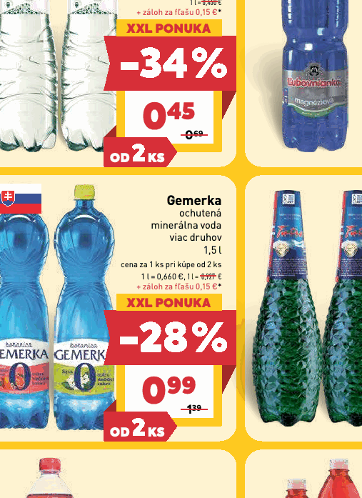 Gemerka ochutená minerálna voda viac druhov
