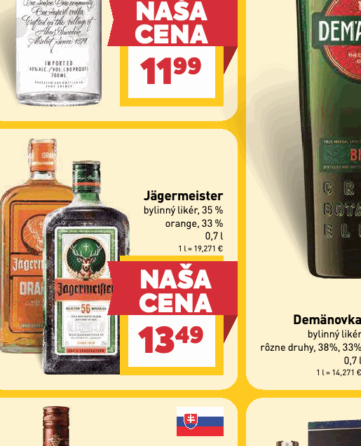 Jägermeister bylinný likér, 35 % orange, 33 %