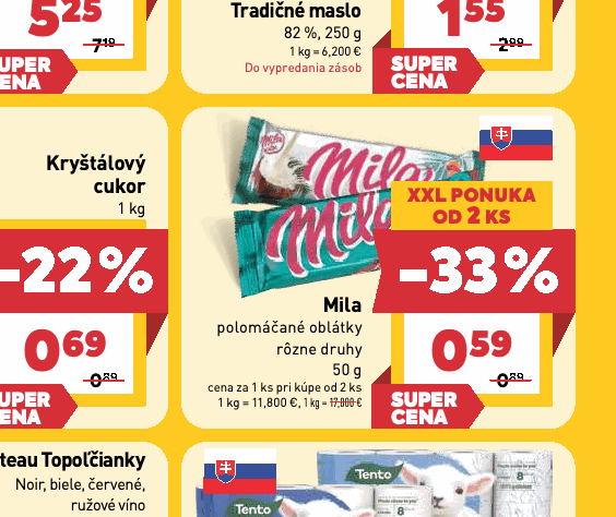 Mila polomáčané oblátky rôzne druhy