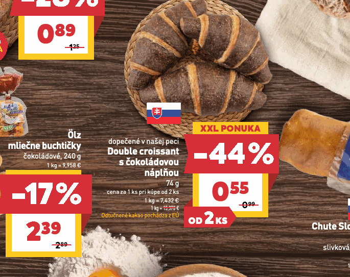 Double croissant s čokoládovou náplňou