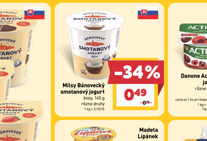 Milsy Bánovecký smotanový jogurt biely, 145 g rôzne druhy