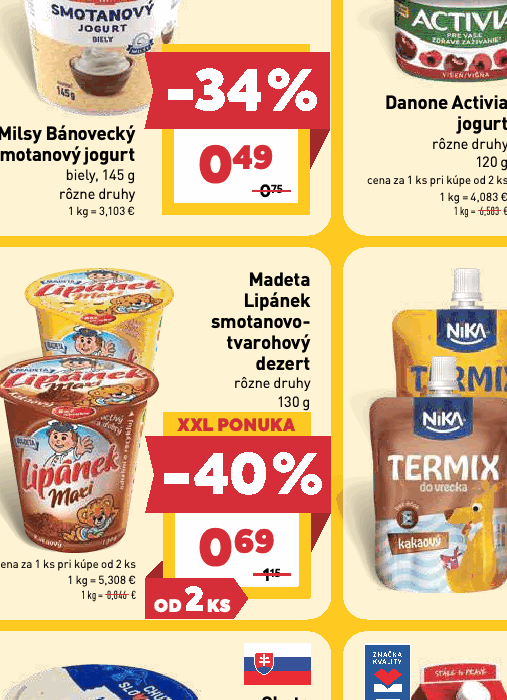 Madeta Lipánek smotanovo- tvarohový dezert