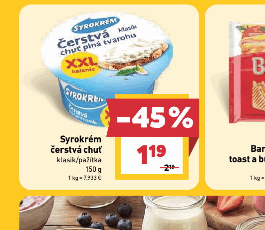 Syrokrém čerstvá chuť klasik/pažítka
