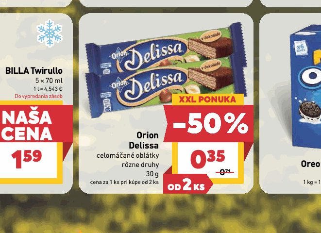 Orion Delissa celomáčané oblátky rôzne druhy