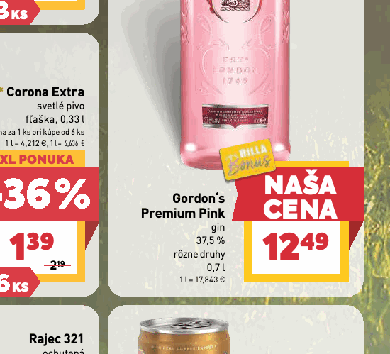 Gordon‘s Premium Pink gin 37,5 % rôzne druhy
