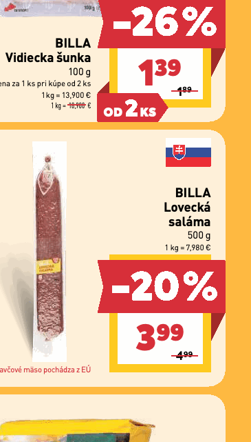 BILLA Lovecká saláma