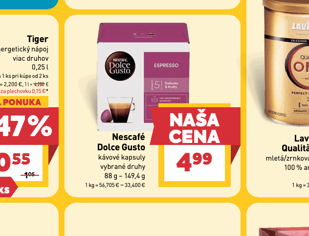 Nescafé Dolce Gusto kávové kapsuly vybrané druhy