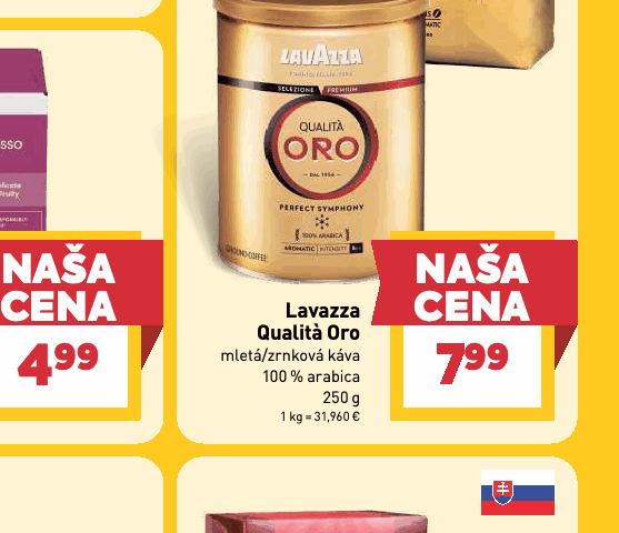 Lavazza Qualità Oro mletá/zrnková káva 100 % arabica
