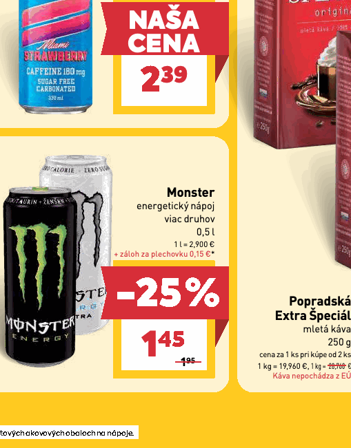 Monster energetický nápoj viac druhov