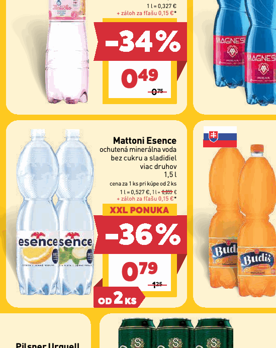 Mattoni Esence ochutená minerálna voda bez cukru a sladidiel viac druhov