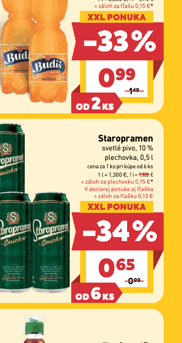 Staropramen svetlé pivo, 10 % plechovka, 0,5 l