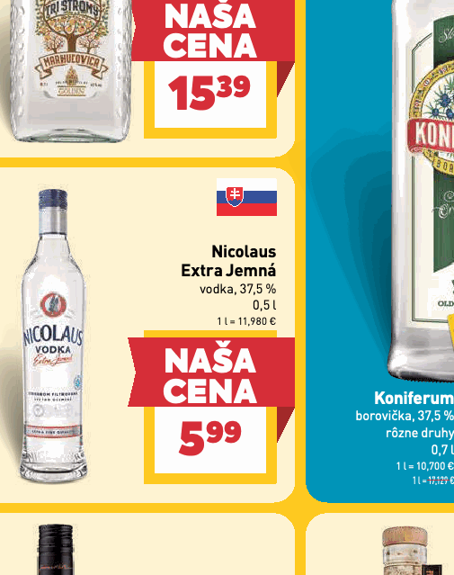 Nicolaus Extra Jemná vodka, 37,5 %