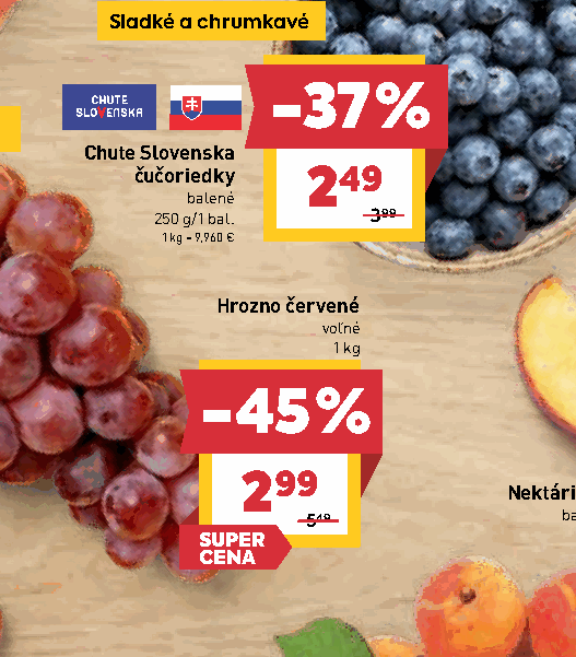 Hrozno červené voľné