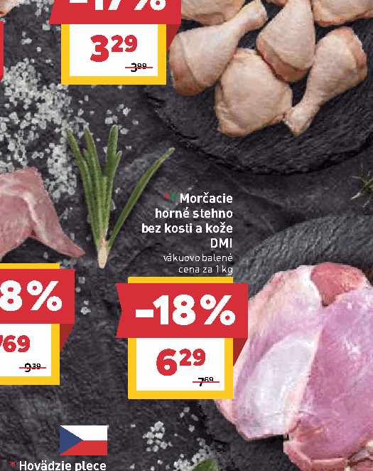 Morčacie horné stehno bez kosti a kože DMI vákuovo balené
