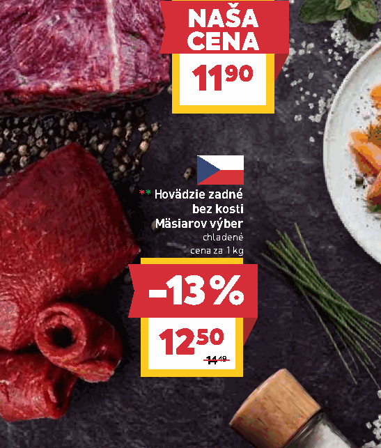Hovädzie zadné bez kosti Mäsiarov výber chladené