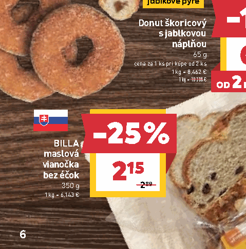BILLA maslová vianočka bez éčok