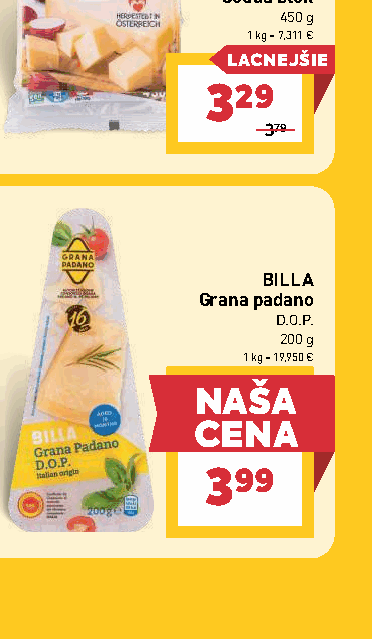 BILLA Grana padano D.O.P.