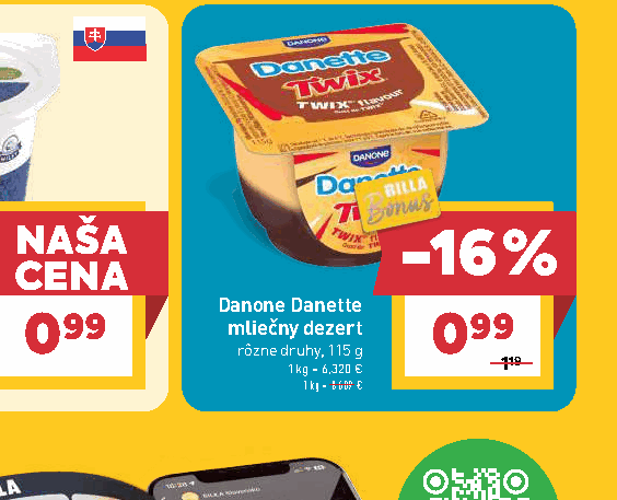 Danone Danette mliečny dezert rôzne druhy, 115 g