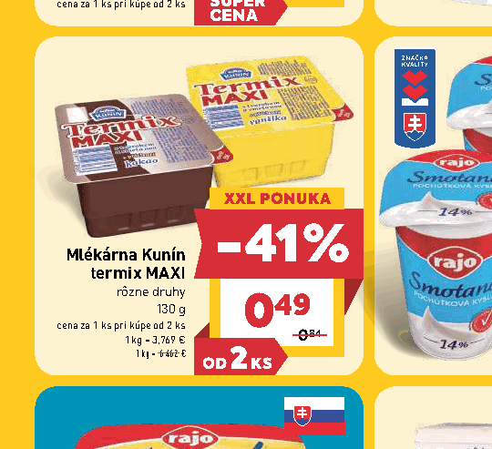 Mlékárna Kunín termix MAXI rôzne druhy