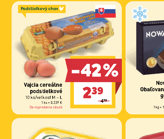 Vajcia cereálne podstielkové