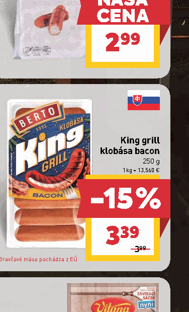 King grill klobása bacon