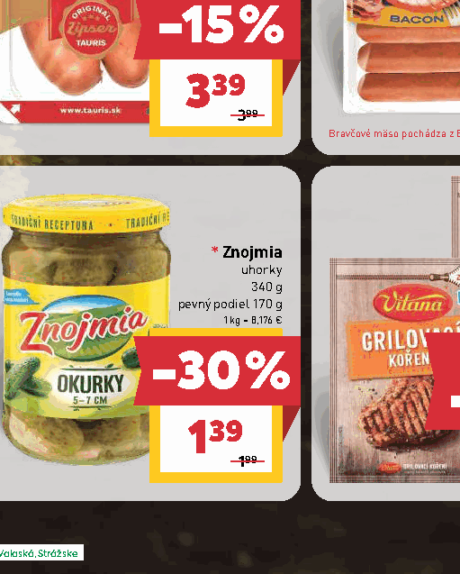 Znojmia uhorky pevný podiel 170 g