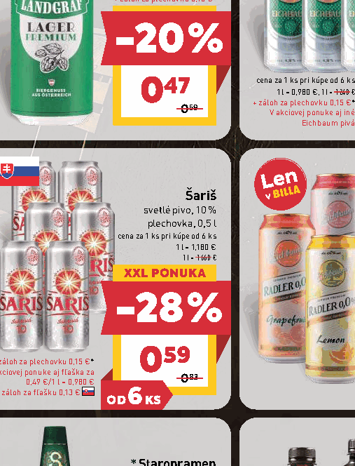 Šariš svetlé pivo, 10 % plechovka, 0,5 l