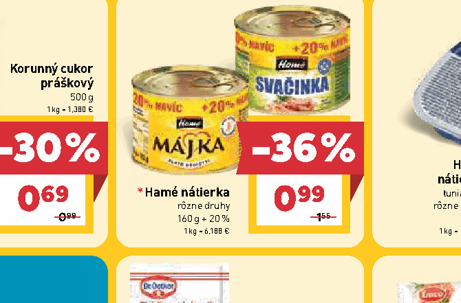 Hamé nátierka rôzne druhy